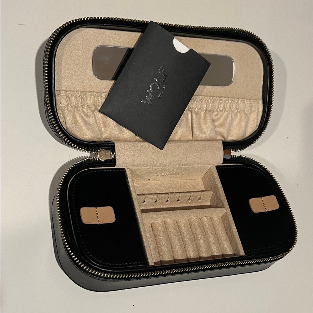 WOLF Black and Tan jewelry 
Storage Case